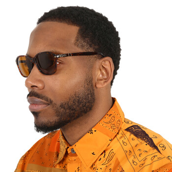 Brown Square Unisex Sunglasses PO3244S 24/33 53