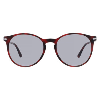 Grey Round Unisex Sunglasses PO3228S 1100R5 53