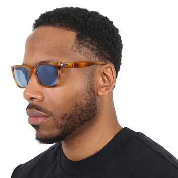 Light Blue Rectangular Unisex Sunglasses PO3291S 960/56 57