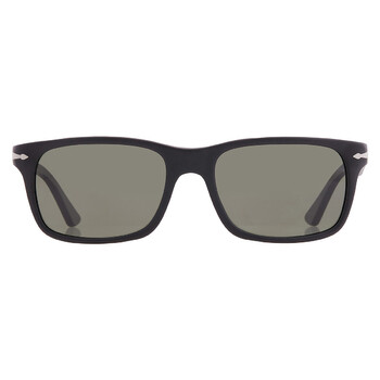 Persol Polarized Black Rectangular Unisex Sunglasses PO3291S
