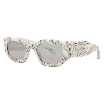 Silver Mirror Rectangular Ladies Sunglasses SPP066M 09YL 51