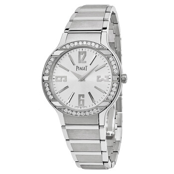 Polo Silver Dial 18Kt White Gold Bracelet Diamond Ladies Watch G0A36231