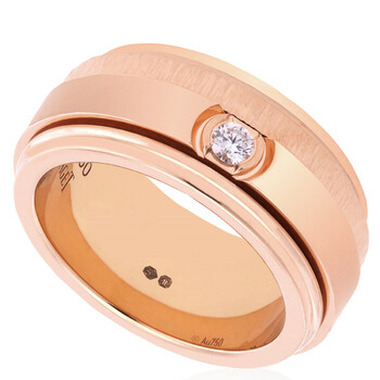 Piaget Possession Unisex Rose Gold .04 CT Diamond Ring, Size 54