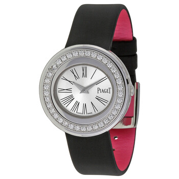 Possession Silver Dial Black Satin Ladies Watch G0A36187
