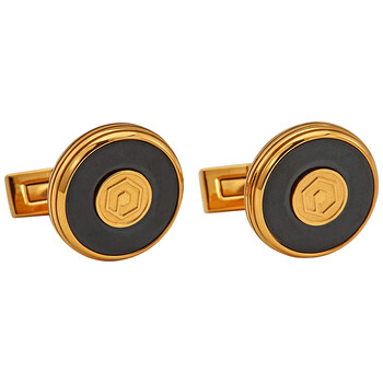 Stainless Steel Cufflinks- Gold/Black PCFRDLOGBG