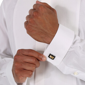 Stainless Steel Cufflinks - Black/Gold
