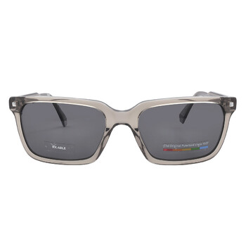 Polarized Grey Rectangular Men's Sunglasses PLD 4116/S/X 010A/M9 55