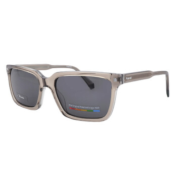 Polarized Grey Rectangular Men's Sunglasses PLD 4116/S/X 010A/M9 55