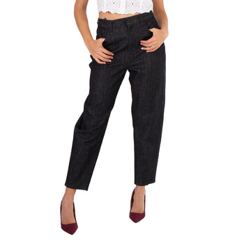 Pinko Ladies Black Sabrina 1 Cropped Skinny Jeans, Wiast