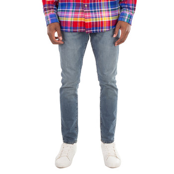 Burberry Vintage Blue Straight Leg Cotton Denim Jeans, Waist