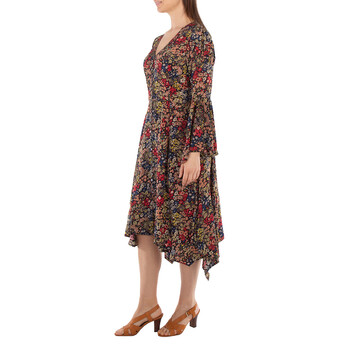 Floral Pattern V-Neck Dress