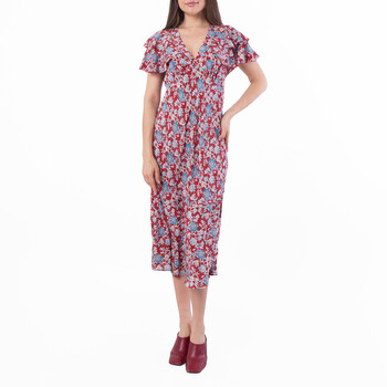 Floral-Printed Silk Dress, Size 4 211959910001