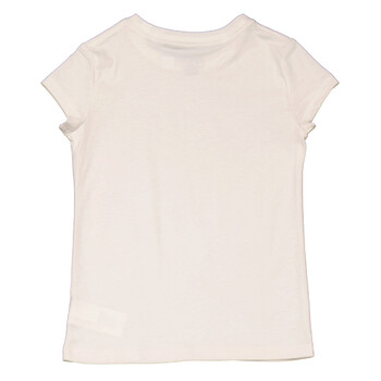 Girls Deckwash White Graphic Cotton T-Shirt