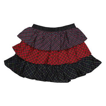 Girls Tiered Mixed Plaid Skirt