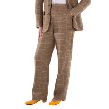 パンツ KENZO Woman Pants Brown FD62PA0719GH 14 Kenzo Outlet: pants in tartan wool blend - Brown | Kenzo
