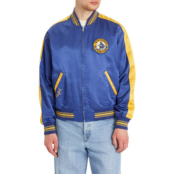 Surf Theme Letterman Lined Bomber Jacket, Size Small