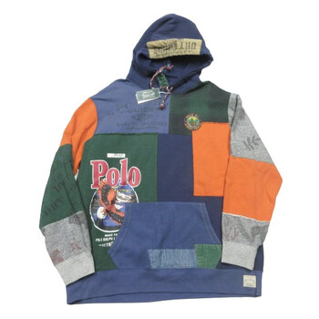 Polo Ralph Lauren Vintage Fleece Patchwork Graphic Print Hoodie