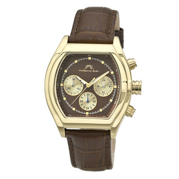 ☆メキシコ産　オオホウシャアヤヒシハナムグリ　　23mm Porsamo Bleu Roman Chronograph Quartz Brown Dial Men's Watch