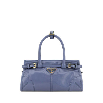 Powder Blue Leather Mini Prada Bonnie Handbag