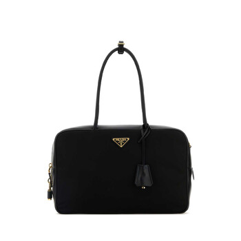 Black Leather And Re-nylon Handbag 1BB131VODO2C8Q F0002