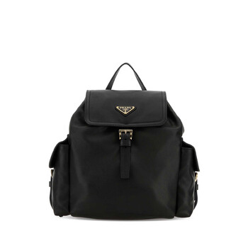 Black Leather Backpack 1BZ0802DX8 F0002