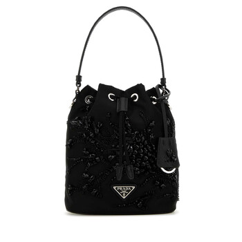 Black Nylon Bucket Bag