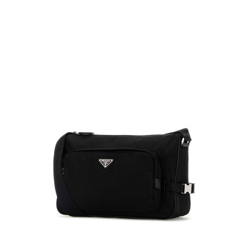 Black Re-Nylon Large Crossbody Bag