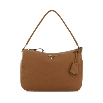 Camel Leather Medium Shoulder Bag