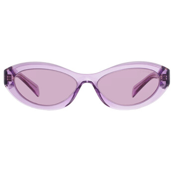 Dark Violet with Silver Internal Mirror Oval Ladies Sunglasses PR 26ZS 13R07Q 55 Dark Violet with Silver Internal Mirror Oval Ladies Sunglasses PR 26ZS 13R07Q 55