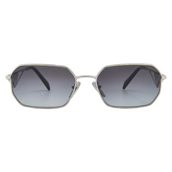 Prada Blue Gradient Mirror Silver Geometric Ladies Sunglasses PR