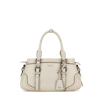 Ivory Leather Large Handbag