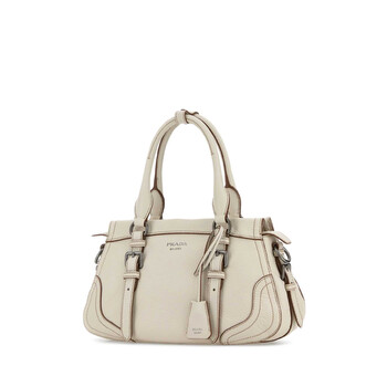 Ivory Leather Large Handbag