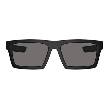 Dark Grey Polarized Rectangular Men's Sunglasses PS 02ZSU 1BO02G 58