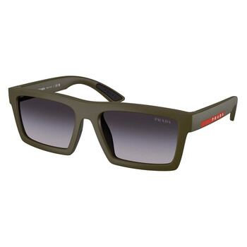 Prada Linea Rossa Grey Mirror Square Men's Sunglasses PS 01US
