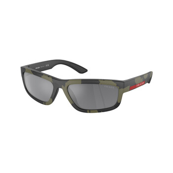Grey Mirror Rectangular Men's Sunglasses PS 05ZS 14X07G 59