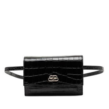 Balenciaga Pre-owned Balenciaga Croc Embossed Leather Sharp Belt
