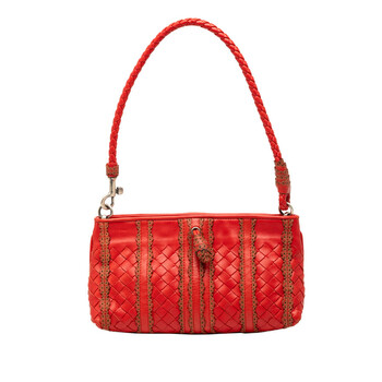 Pre-owned Bottega Veneta Leather Intrecciato Stripe Shoulder Bag YU5SD91B65KEFK02