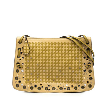 Pre-owned Bottega Veneta Nappa Intrecciato Check Grommet Palio Crossbody B07346739Y