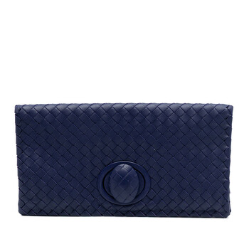 Pre-owned Bottega Veneta Nappa Intrecciato Turn Lock Clutch B04271159D