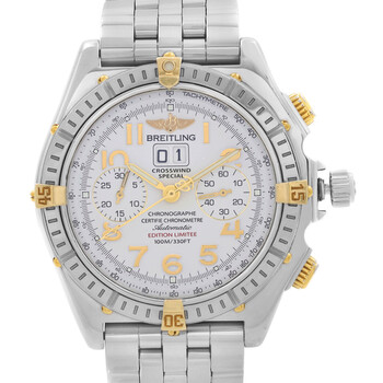 Pre-owned Breitling Breitling Crosswind Chronograph Automatic Chronometer White Dial Men's Watch B44356
