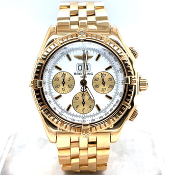 Pre-owned Breitling Crosswind Chronograph Automatic Chronometer White Dial Men's Watch K44355