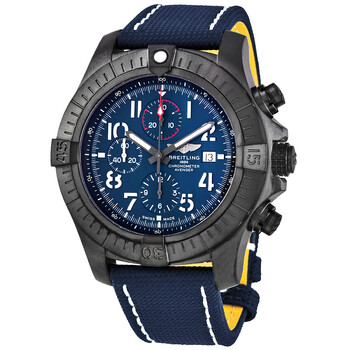 Pre-owned Breitling Super Avenger Night Mission Chronograph Automatic Chronometer Blue Dial Men's Watch V13375101C1X2