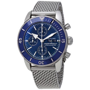 Pre-owned Breitling Superocean Heritage II Chronograph Automatic Chronometer Blue Dial Men's Watch A13313161C1A1