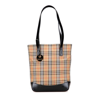 Pre-owned Burberry Haymarket Check Canvas Tote Ladies KJ3LWZMQ2ISC07LS