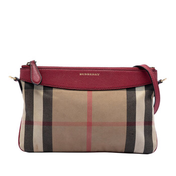 Pre-owned Burberry House Check Canvas Derby Peyton Crossbody FOSOALB5SIB