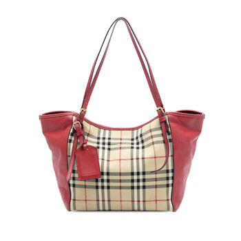 Burberry Pre-owned Burberry Small Haymarket Check Canvas and