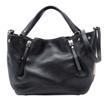 Pre-owned Burberry Small Leather and House Check Canvas Maidstone Satchel Y9VRUD773B0NFUTN