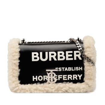 Pre-owned Burberry Small Shearling Trimmed Coated Canvas Lola Crossbody ITPELMAG8526PRA Pre-owned Burberry Small Shearling Trimmed Coated Canvas Lola Crossbody ITPELMAG8526PRA