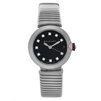 Pre-owned Bvlgari Lvcea Automatic Diamond Black Dial Ladies Watch 102953