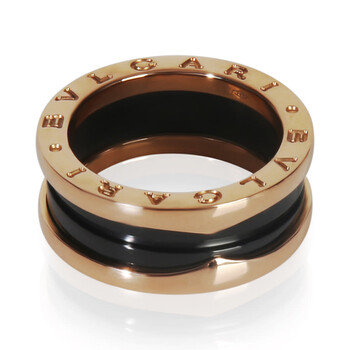 Bvlgari B.Zero1 4-Band 18 kt Rose Gold and Black Ceramic Ring